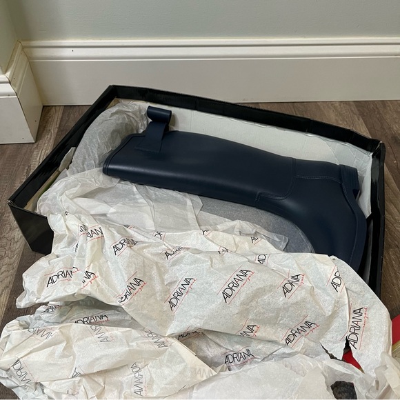 Brand new Adriana New York Navy Blue High Shaft Rainboots w/Org Box - Picture 8 of 9